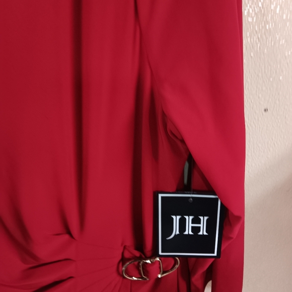 JH Knee-Length 3/4 Sleeve Red  Dress Size16 Retail $79 - Picture 9 of 11